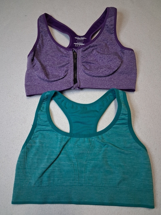 Other - 4/20$ ➡️ Purple Front-Zip Sports Bra + Teal Racerback Sports Bra Set